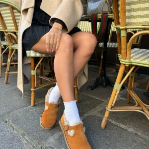 Anatomical Clogs Women Handmade Suede Winter Fur Lined