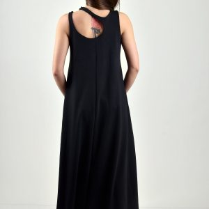 Long Summer Dress Women Maxi Black Loose Plus