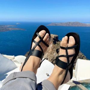 Handmade Leather Slingback Sandals Mens Greek Summer Shoes.