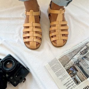 Men's Sandals Leather Gladiator Greek Summer Shoes.