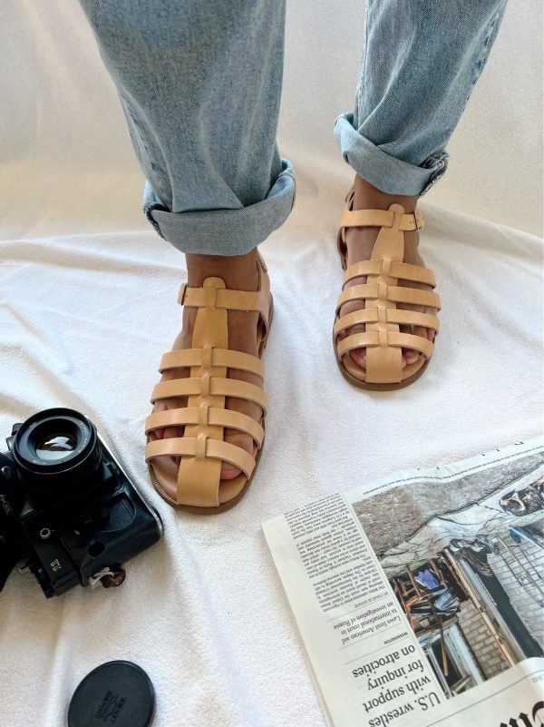 Men's Sandals Leather Gladiator Greek Summer Shoes.