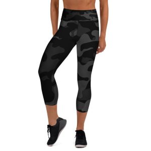 Yoga Capri Black Camo Leggings